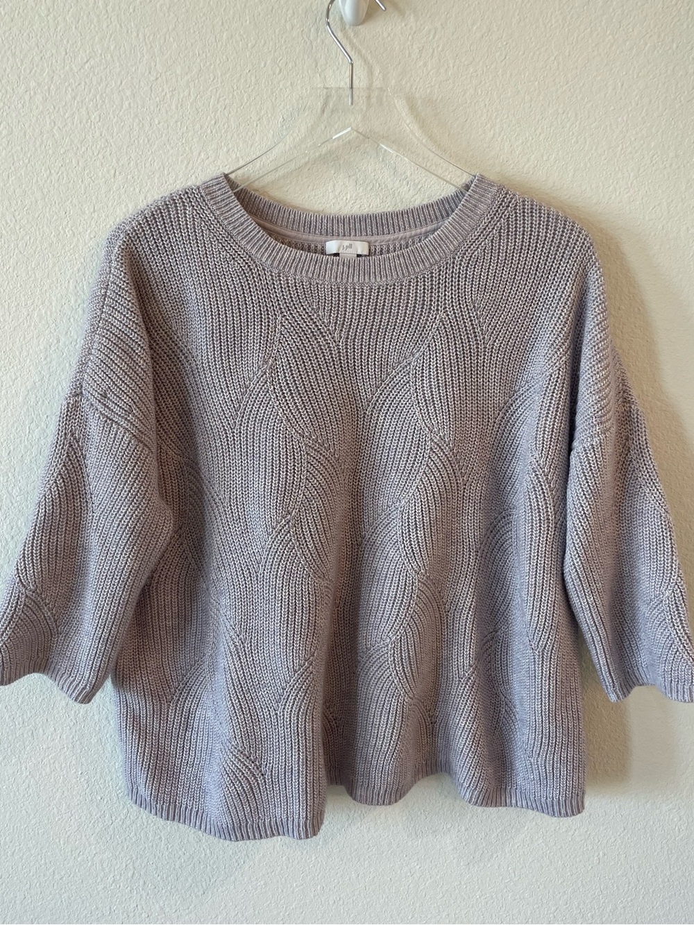 J. Jill Petite Large Lavender Knit Sweater Pullover